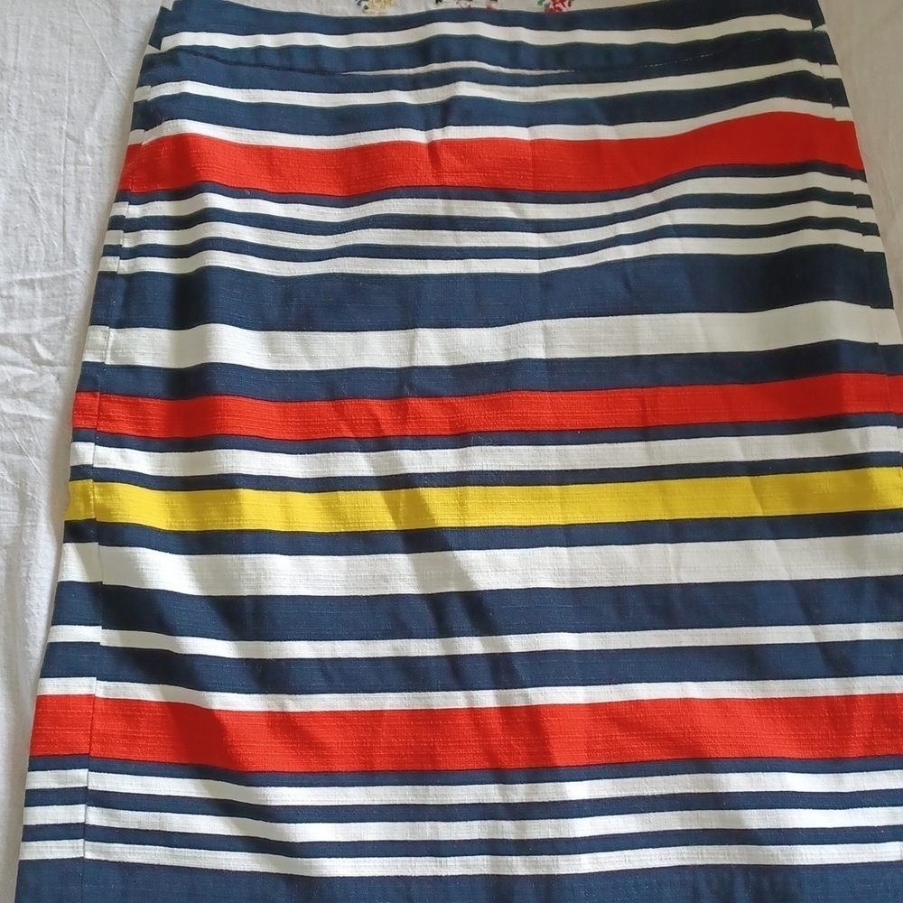 Banana Republic Striped Cotton Pencil Skirt